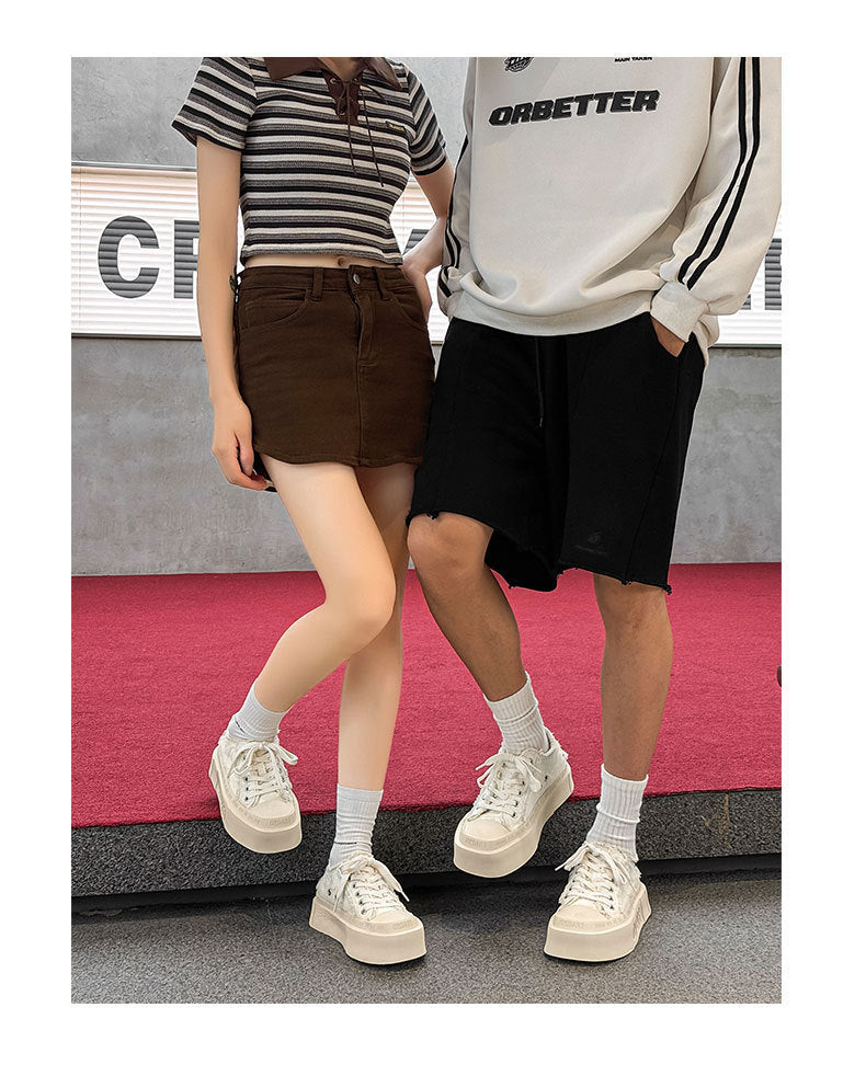 Tenis Blancos Estilo Coreano con Agujetas