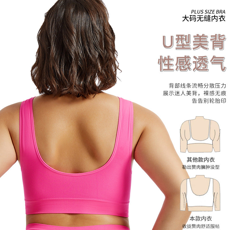 plus size Underwear Women's Small Chest Push-up chubby girl Non-rims Yoga Sports Bra Thin Padded Sexual Beauty Vest