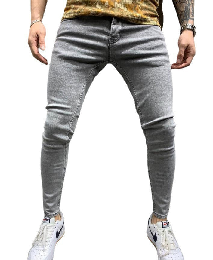 Jeans con Bordado y Cremalleras para Hombre