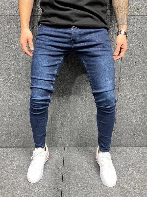 Jeans con Bordado y Cremalleras para Hombre