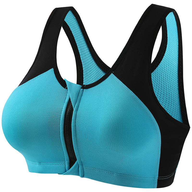Front Zipper Yoga Sports Bra for Women Without Rims, Push-Up Bra, Running Shock-Proof and Anti-Sagging Vest