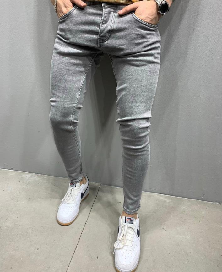 Jeans con Bordado y Cremalleras para Hombre