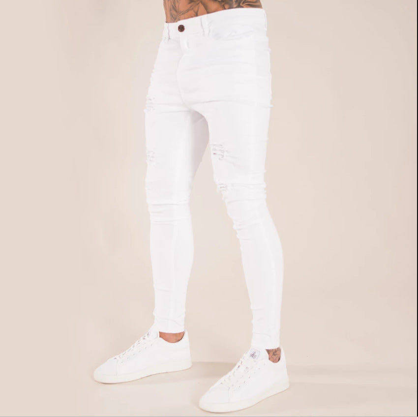 Jeans con Bordado y Cremalleras para Hombre