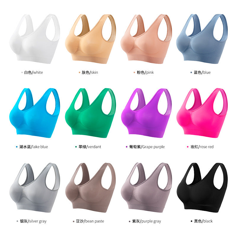 plus size Underwear Women's Small Chest Push-up chubby girl Non-rims Yoga Sports Bra Thin Padded Sexual Beauty Vest