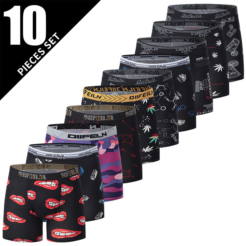 Cross-Border Overseas Platform Specially Designed for American Size Men's Sports Elastic Mid-Length Underwear, Casual and Versatile Cycling Shorts for Men
