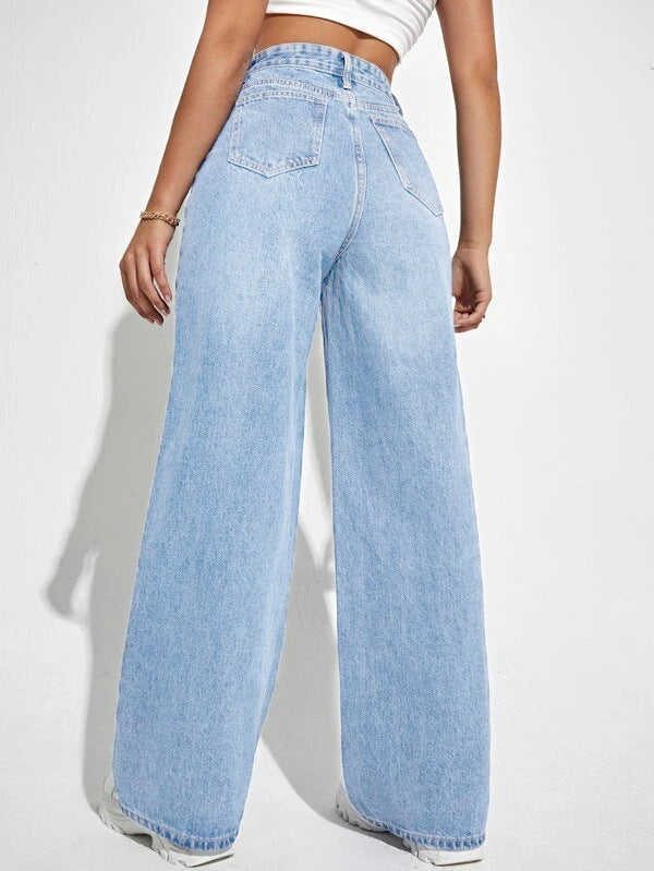 2025 New Jeans Women's Loose Straight-Leg Cross-Border European and American Amazon Aliexpress Women's Trousers Factory Direct Sales