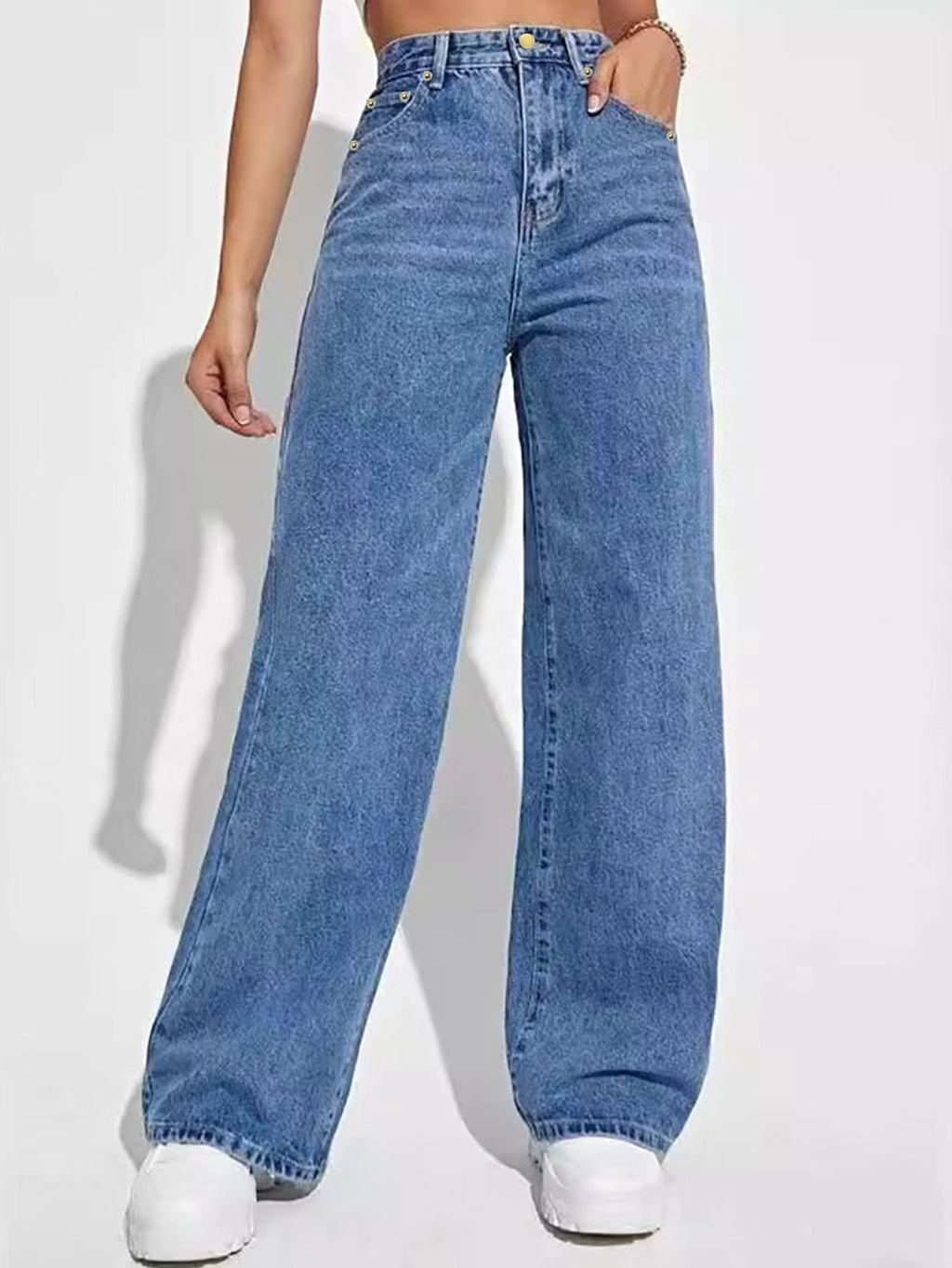 2025 New Jeans Women's Loose Straight-Leg Cross-Border European and American Amazon Aliexpress Women's Trousers Factory Direct Sales