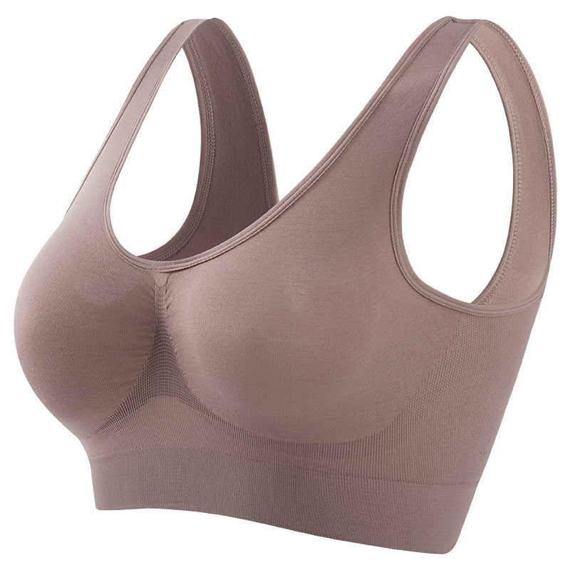 plus size Underwear Women's Small Chest Push-up chubby girl Non-rims Yoga Sports Bra Thin Padded Sexual Beauty Vest