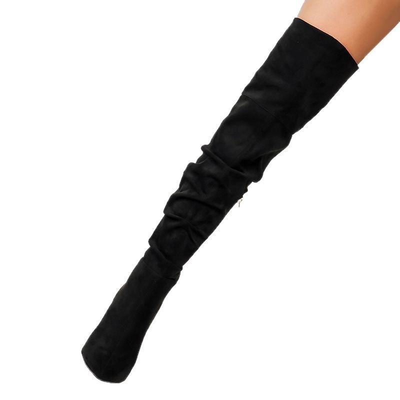 Cross-border Foreign Trade Autumn and Winter New Slim Pointed Over-the-knee Boots Heap Boots Thin Heel Women's Shoes Fashion Women's Boots
