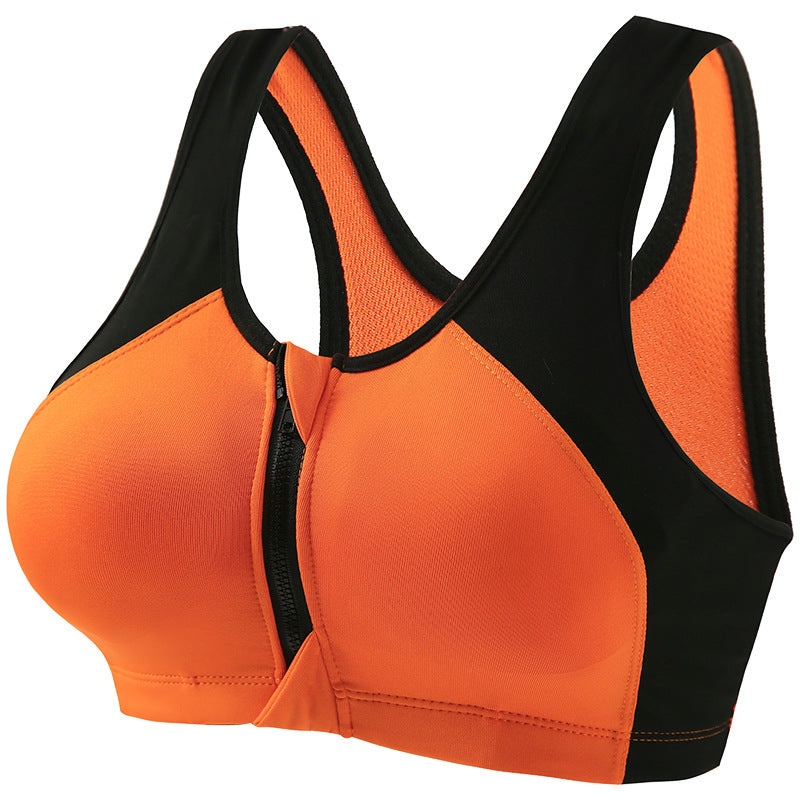 Front Zipper Yoga Sports Bra for Women Without Rims, Push-Up Bra, Running Shock-Proof and Anti-Sagging Vest