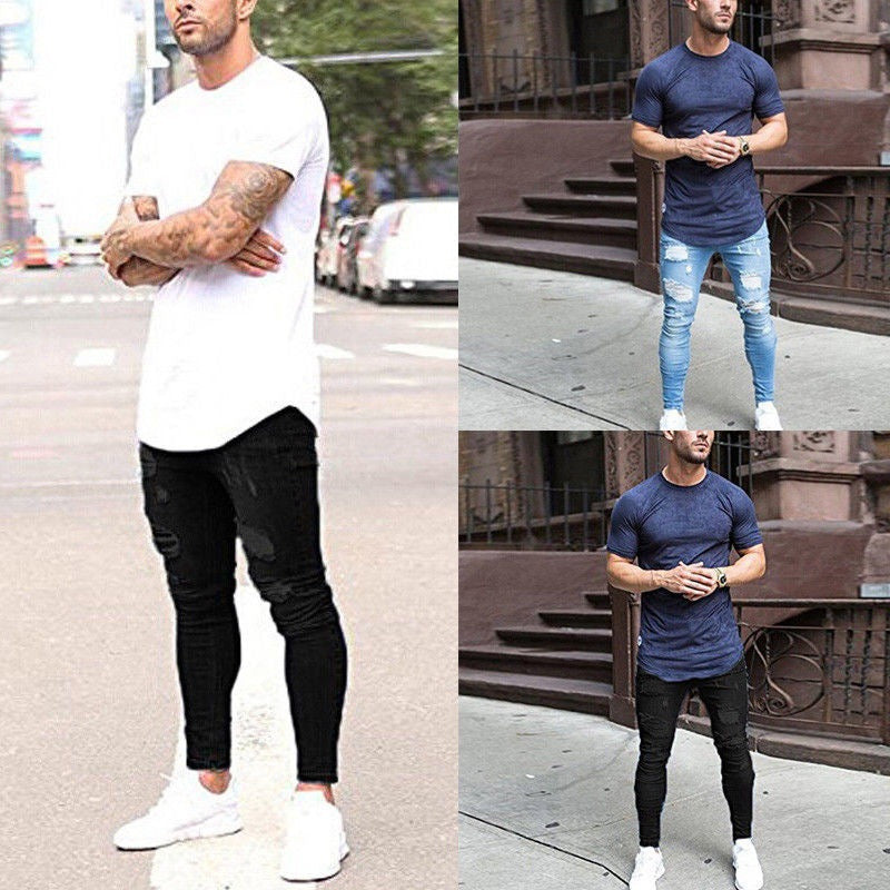 Jeans con Bordado y Cremalleras para Hombre