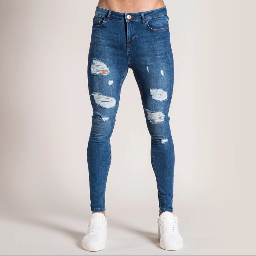 Jeans con Bordado y Cremalleras para Hombre