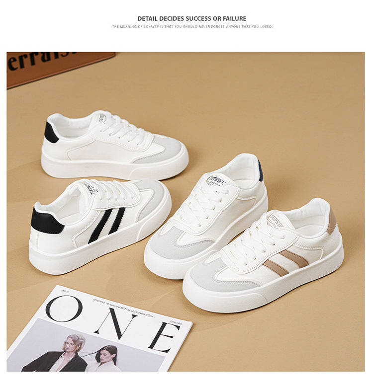 White Shoes Women's Autumn New Women's Shoes 2024 Students Soft Bottom Casual Sports Board Shoes Chic Style Flat Women's Shoes Trendy