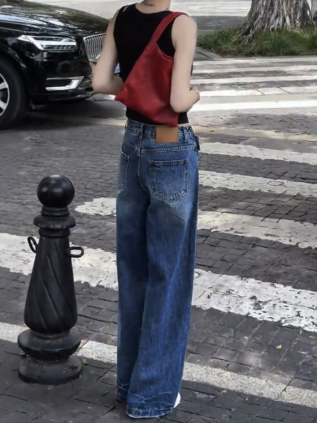 2025 New Summer Style High-Waisted Slimming Large Size Wide-Leg Slimming Summer Relaxed Casual Jeans Personalized Trousers