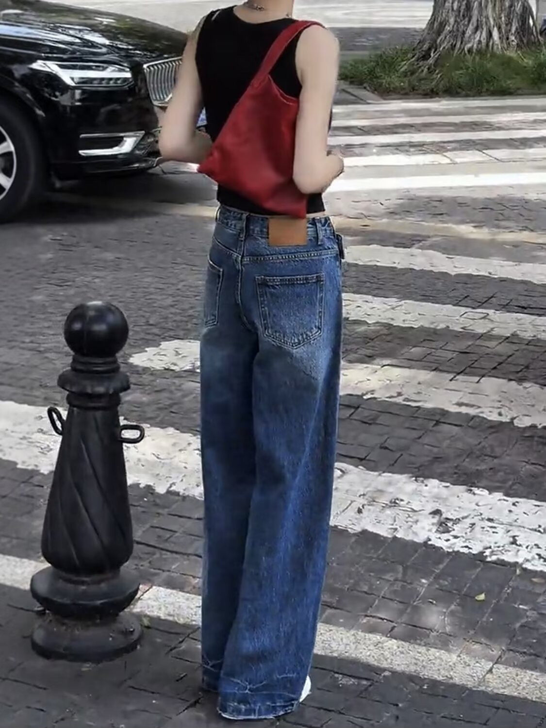 2025 New Summer Style High-Waisted Slimming Large Size Wide-Leg Slimming Summer Relaxed Casual Jeans Personalized Trousers