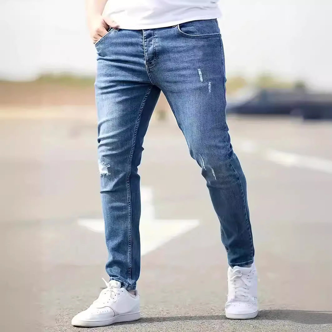 Cross-Border Carefully Selected Goods Men's American Stretch Leg Jeans Amazon Tight Jeans Men's Jeans