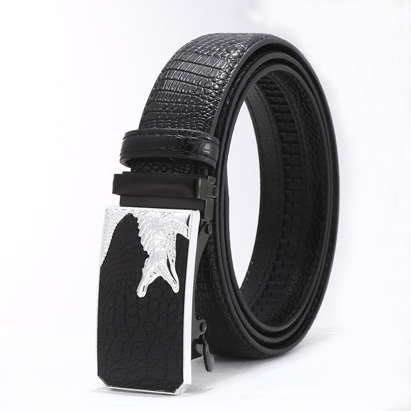 Automatic buckle men's belt crocodile pattern casual Joker youth jeans with wholesale men's belt factory direct sales
