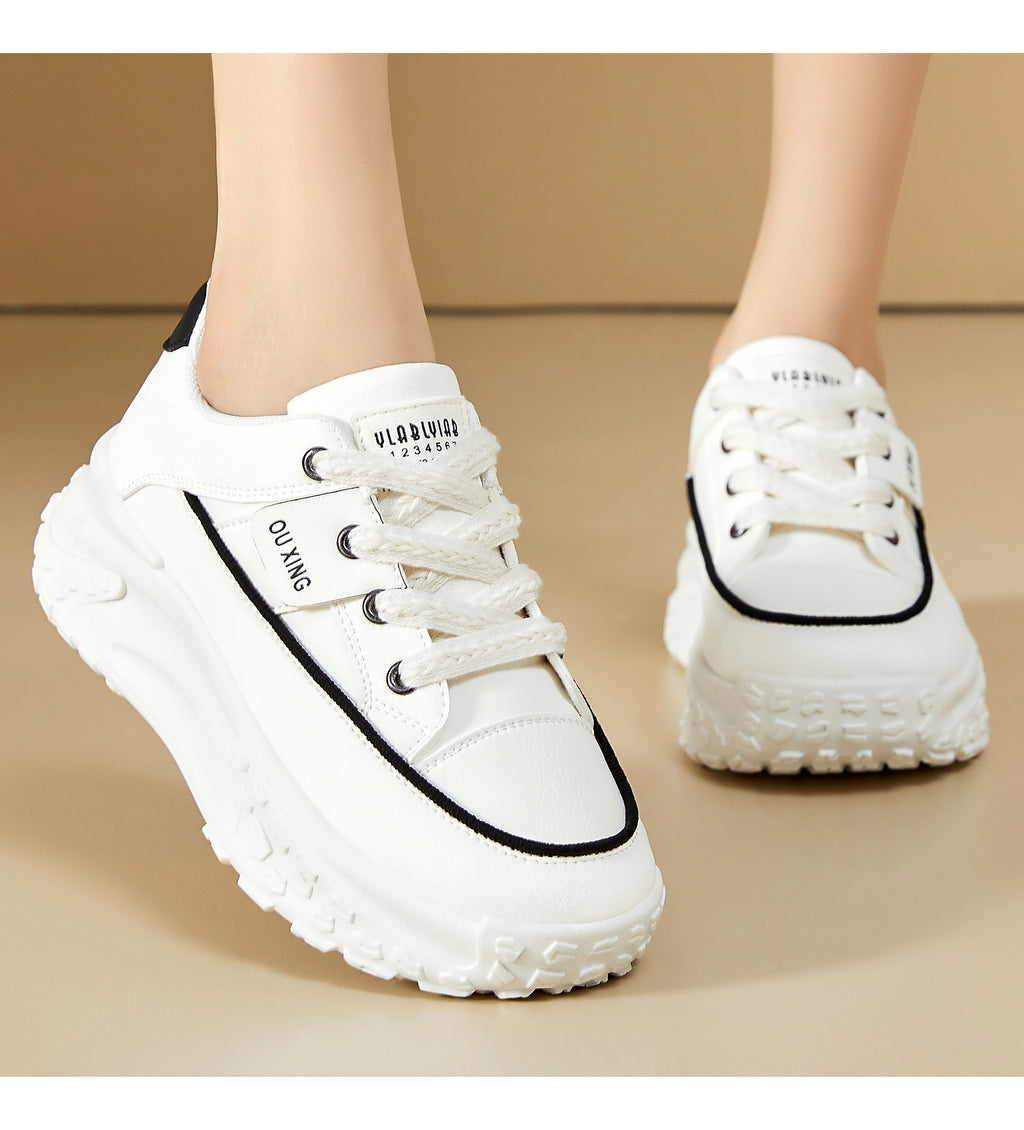 Women's Spring Shoes, Height-Increasing Shoes, Versatile Fashionable Canvas Shoes, Thick-Soled Shoes, Soft-Soled Comfortable Single Shoes, Trendy Casual Shoes