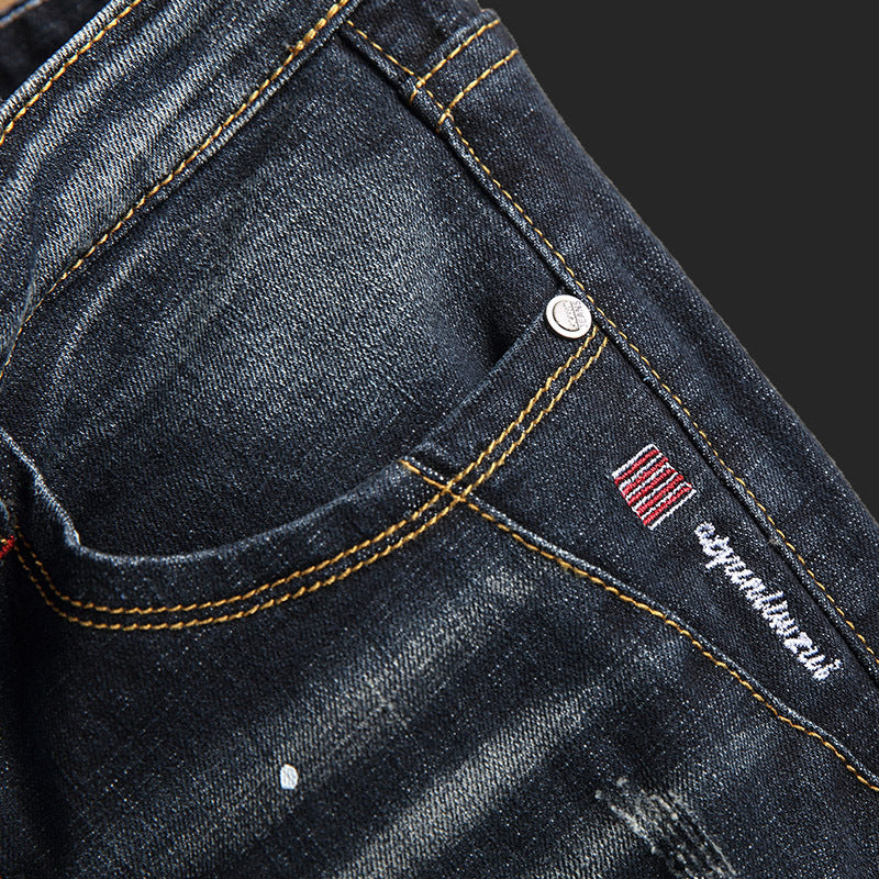Men's Jeans Autumn 2025 New Trendy Easiest for Match Stretch Slim Foot Casual Long Pants Men's Style