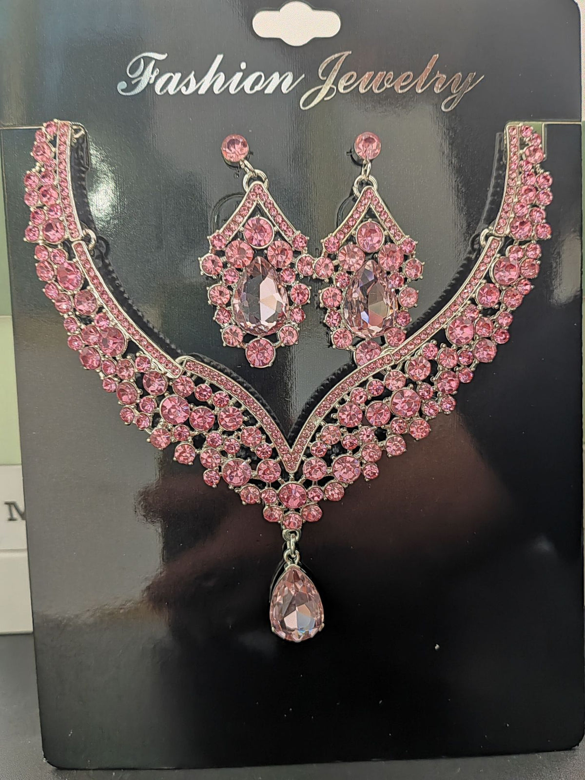 Cross-Border Jewelry Set Red Necklace Earrings Two-Piece Wedding Dress Accessories European and American Elegant Suit for Women