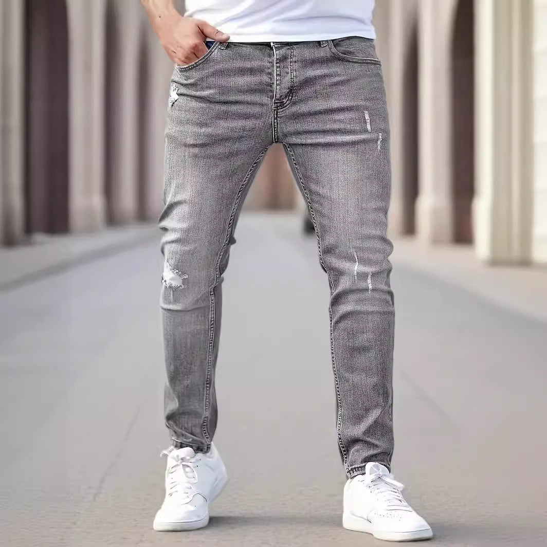 Cross-Border Carefully Selected Goods Men's American Stretch Leg Jeans Amazon Tight Jeans Men's Jeans