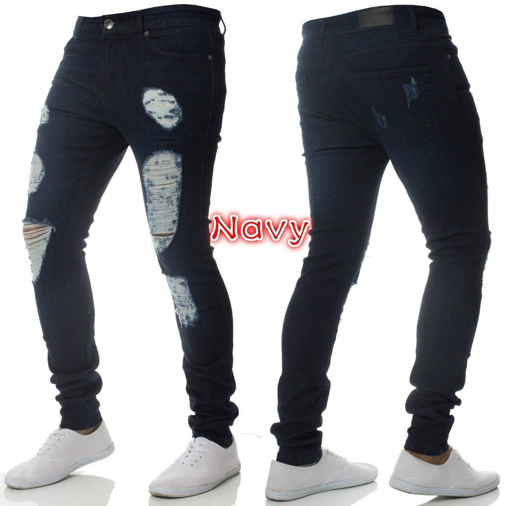 Jeans con Bordado y Cremalleras para Hombre