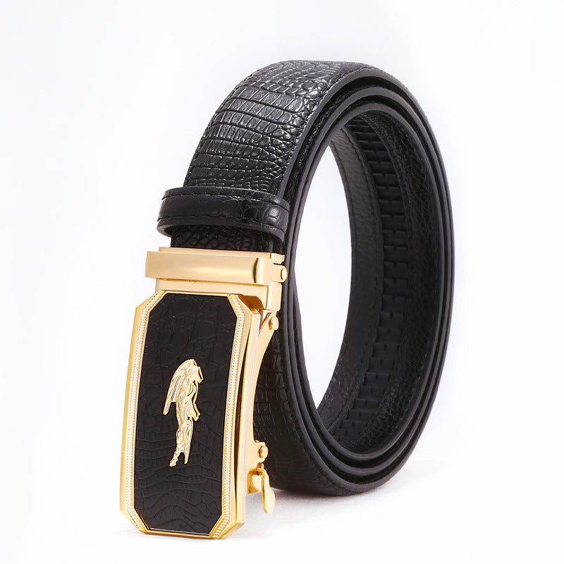 Automatic buckle men's belt crocodile pattern casual Joker youth jeans with wholesale men's belt factory direct sales