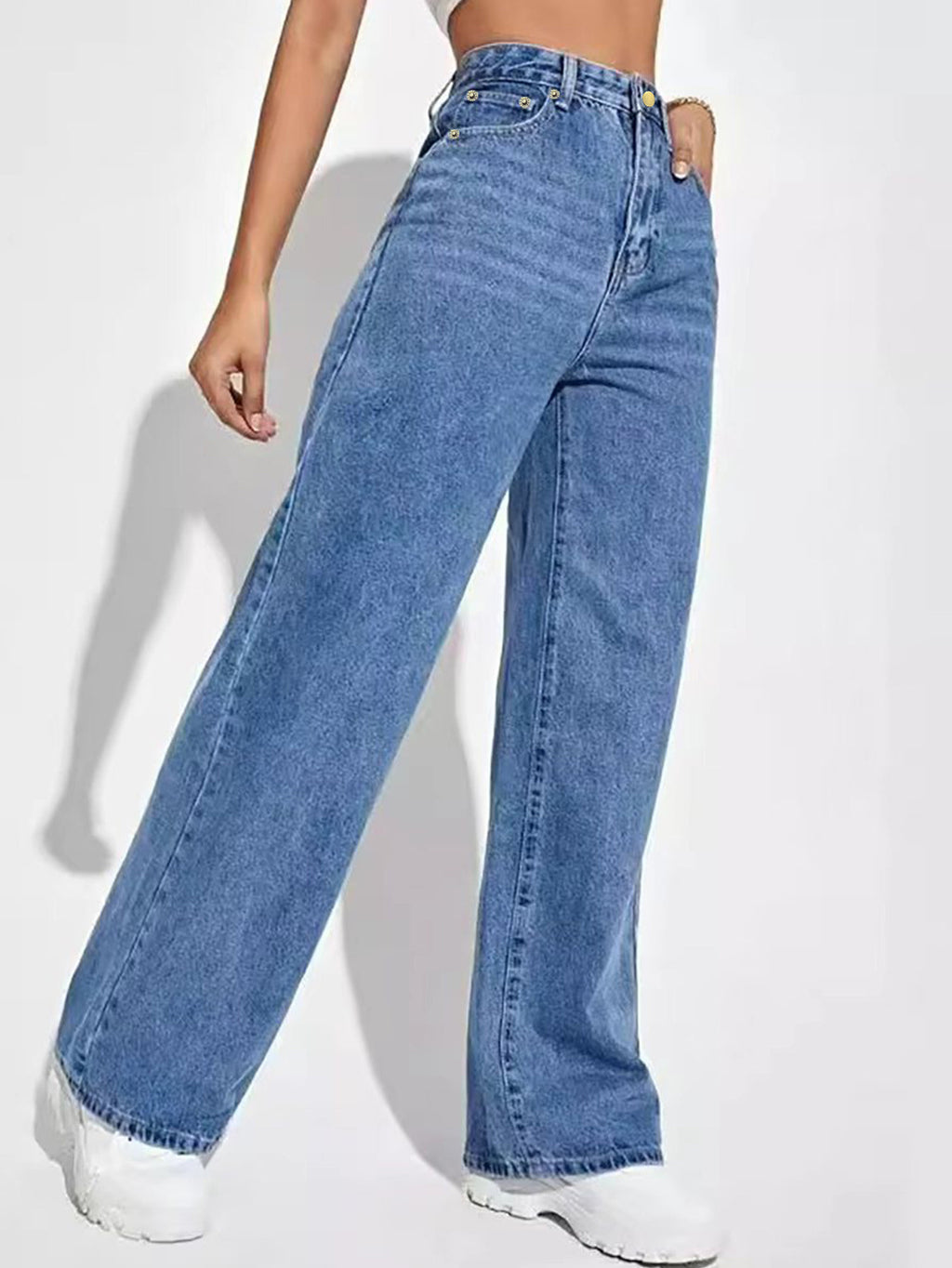 Jeans Rectos Holgados para Mujer