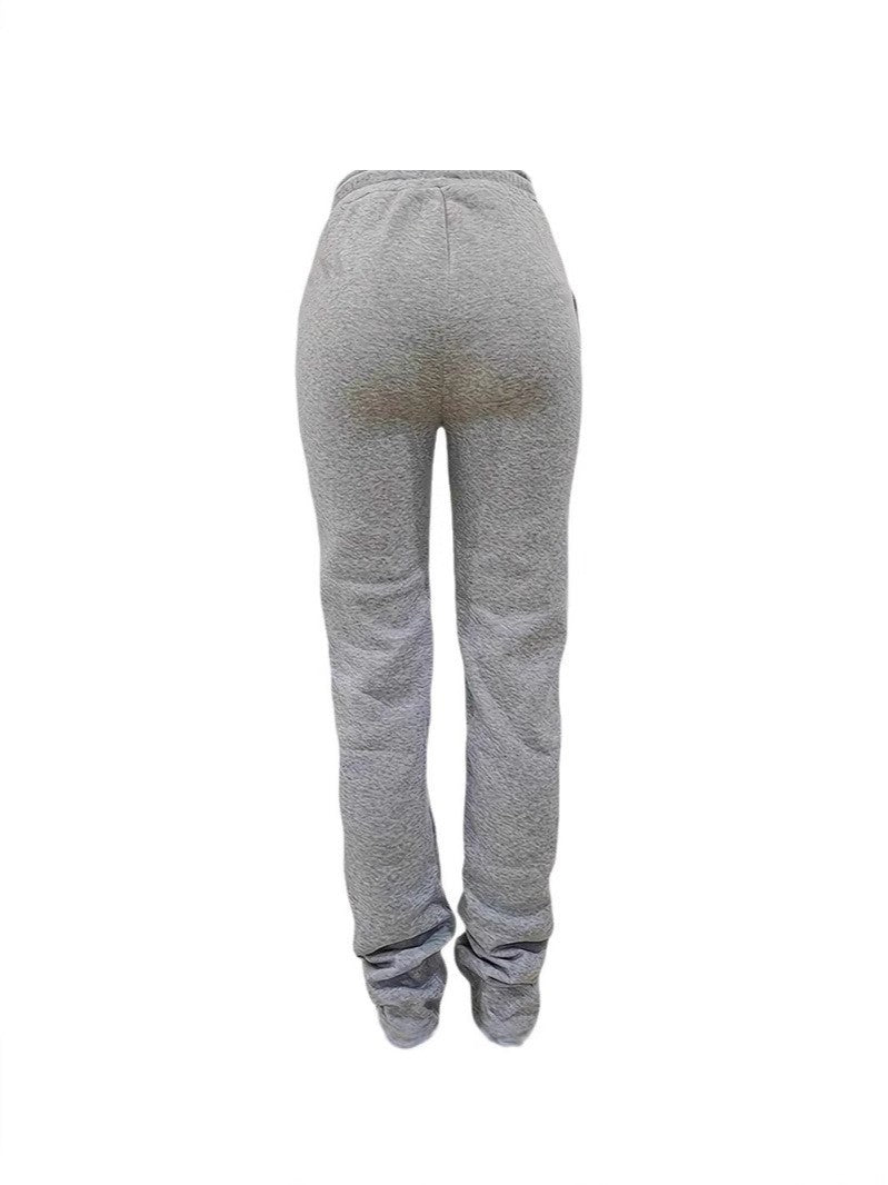 2024 European and American women's clothing Amazon cross-border sweater fabric sports leisure drawstring pocket pants NZ6907