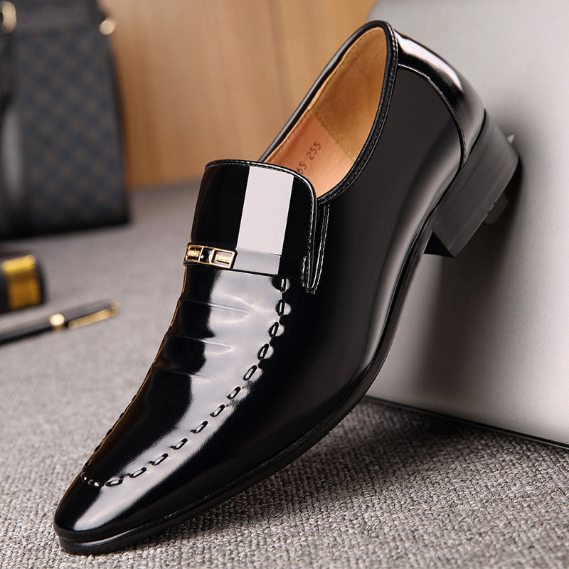 REEHEMES low-top men's shoes spring men's business formal leather shoes men's pointed British cowhide shoes wedding shoes wholesale