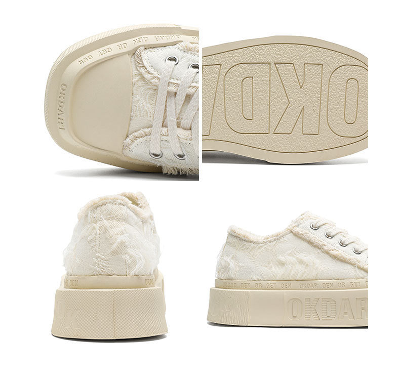Tenis Blancos Estilo Coreano con Agujetas