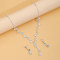 Explosive Jewelry Flash Diamond Inlaid with Full Diamond Women's Wedding Accessories Necklace Earrings Bracelet Three-piece Bridal suit