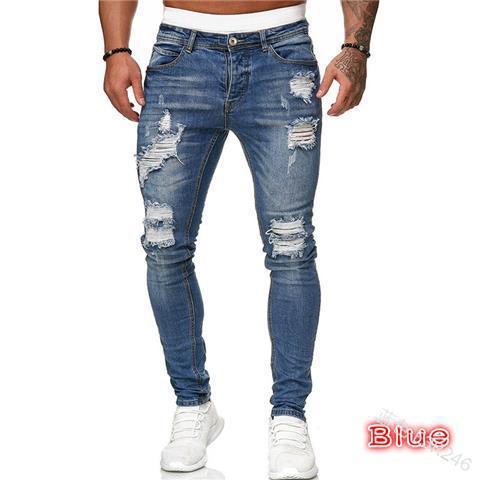 Jeans con Bordado y Cremalleras para Hombre