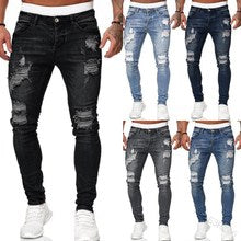 Jeans con Bordado y Cremalleras para Hombre