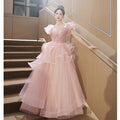 Art Exam Evening Dress 2025 New Style Banquet Feminine Adult Ceremony Pink Annual Meeting Host Dress Cross-Border