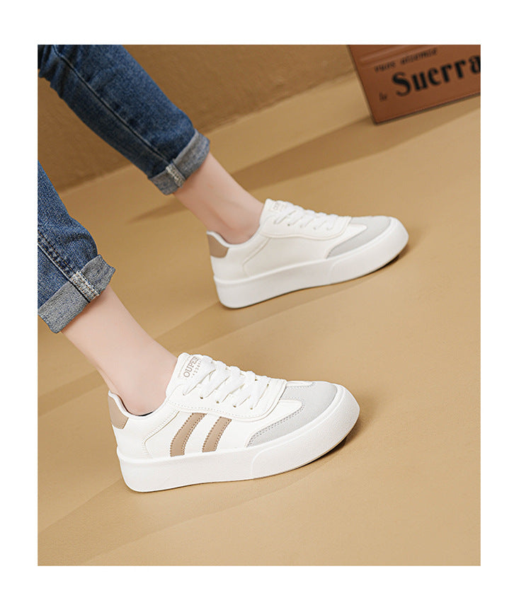 White Shoes Women's Autumn New Women's Shoes 2024 Students Soft Bottom Casual Sports Board Shoes Chic Style Flat Women's Shoes Trendy