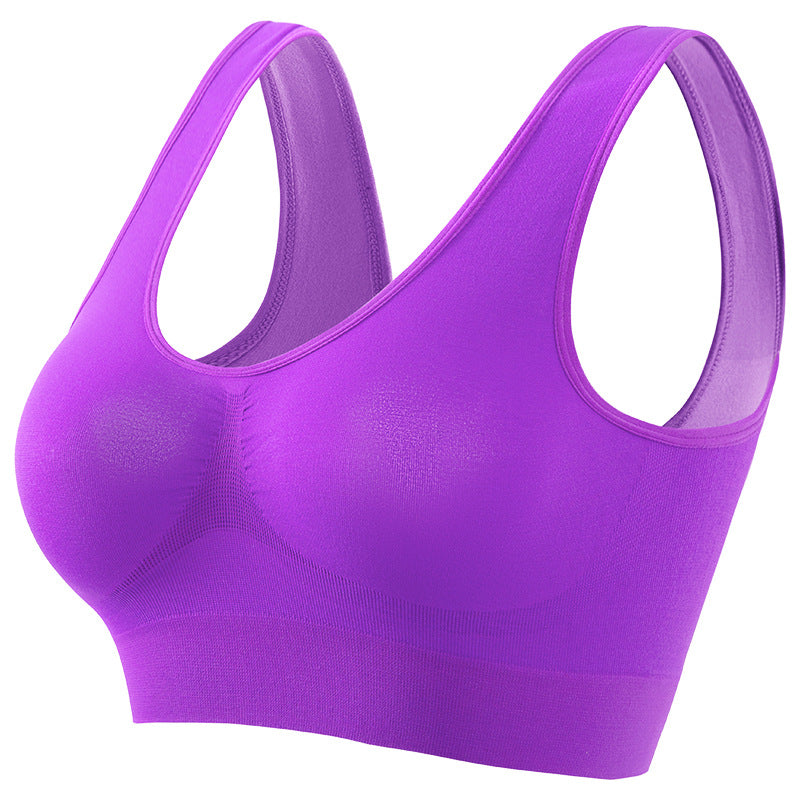 plus size Underwear Women's Small Chest Push-up chubby girl Non-rims Yoga Sports Bra Thin Padded Sexual Beauty Vest