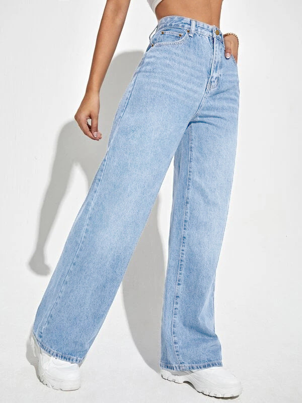Jeans Rectos Holgados para Mujer