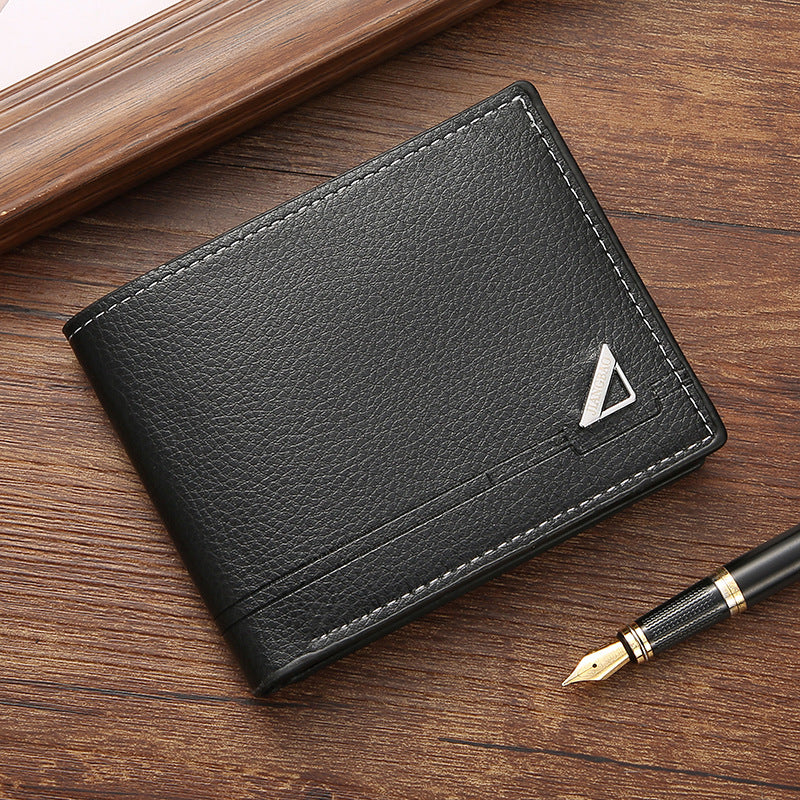 New Men's Wallet Short Wallet Men's Youth Business Casual Horizontal Wallet Fashion Large Capacity Soft Leather Wallet
