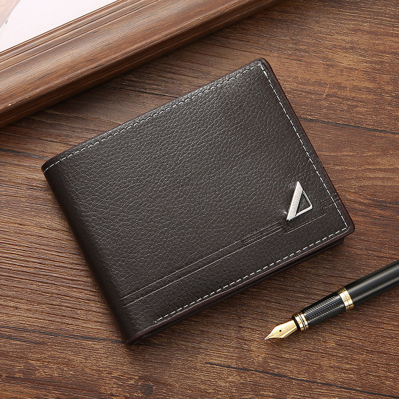 New Men's Wallet Short Wallet Men's Youth Business Casual Horizontal Wallet Fashion Large Capacity Soft Leather Wallet