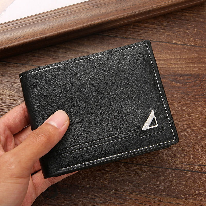 New Men's Wallet Short Wallet Men's Youth Business Casual Horizontal Wallet Fashion Large Capacity Soft Leather Wallet