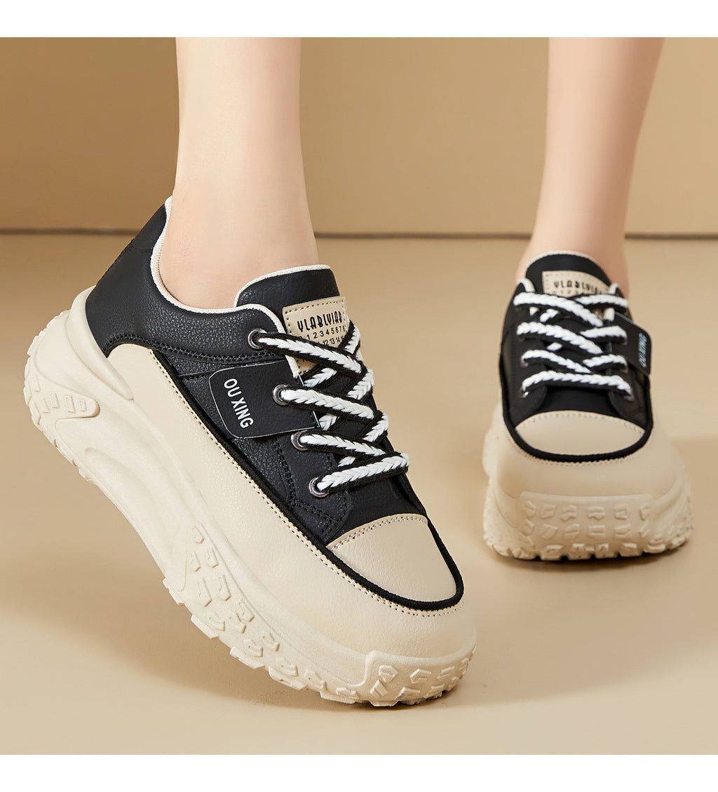 Women's Spring Shoes, Height-Increasing Shoes, Versatile Fashionable Canvas Shoes, Thick-Soled Shoes, Soft-Soled Comfortable Single Shoes, Trendy Casual Shoes