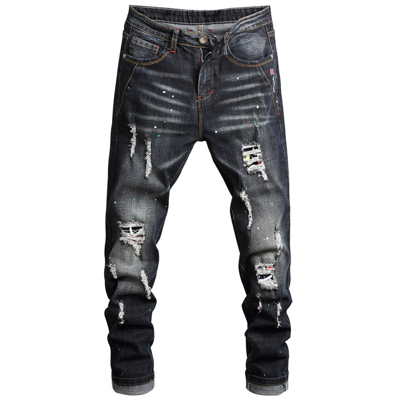 Men's Jeans Autumn 2025 New Trendy Easiest for Match Stretch Slim Foot Casual Long Pants Men's Style