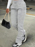 2024 European and American women's clothing Amazon cross-border sweater fabric sports leisure drawstring pocket pants NZ6907
