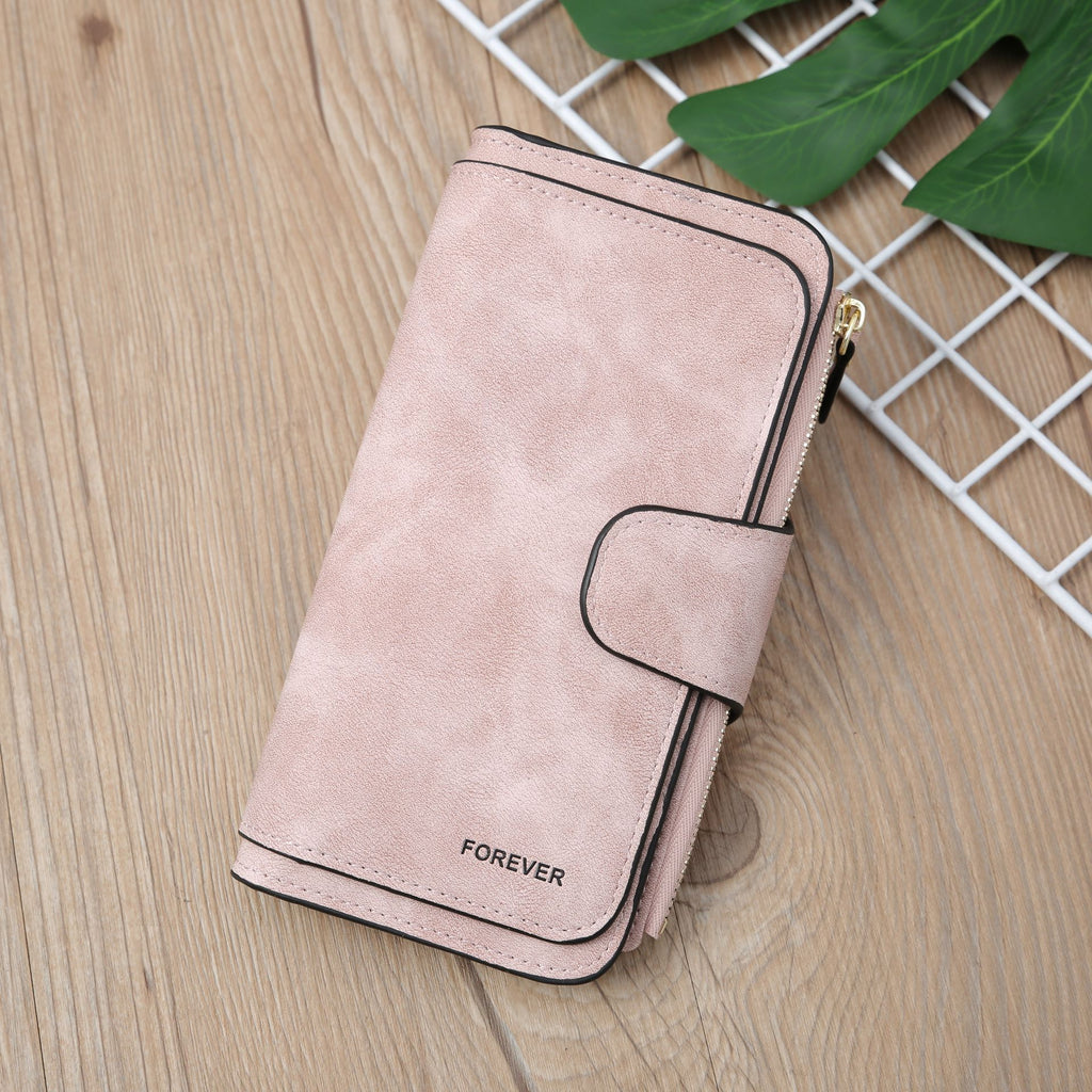 Cross-Border Large-Capacity Long Women's Frosted Pu Multi-Purpose Women's Wallet Clutch Bag Card Holder Women's High-End