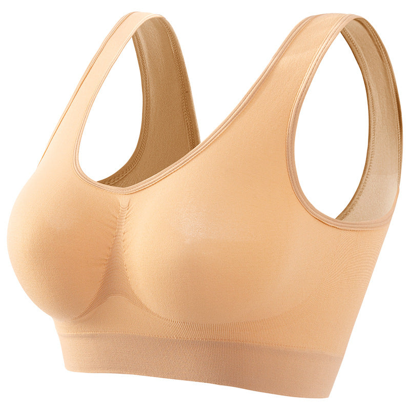 plus size Underwear Women's Small Chest Push-up chubby girl Non-rims Yoga Sports Bra Thin Padded Sexual Beauty Vest