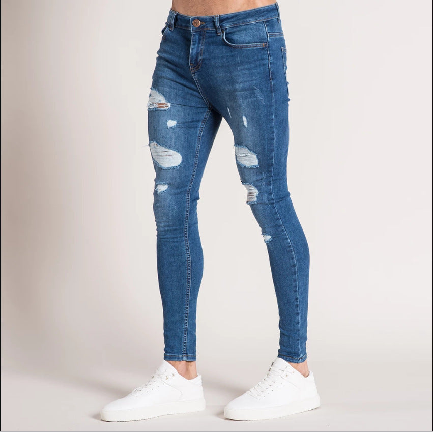 Jeans con Bordado y Cremalleras para Hombre