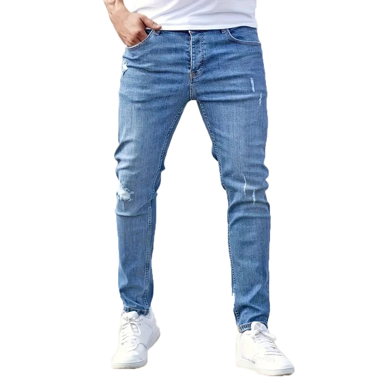 Cross-Border Carefully Selected Goods Men's American Stretch Leg Jeans Amazon Tight Jeans Men's Jeans
