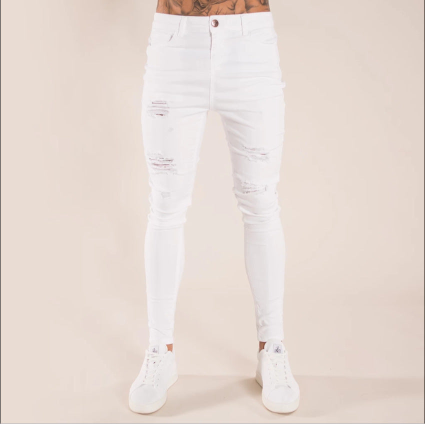 Jeans con Bordado y Cremalleras para Hombre