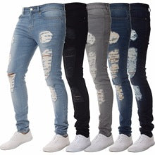Jeans con Bordado y Cremalleras para Hombre